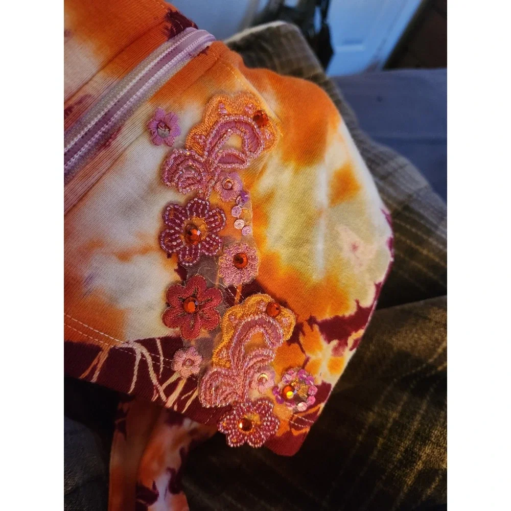 Boutique Tie Die‎ Full Zip Hoodie Tallulah Girls Size 4 Embellished Rhinestones